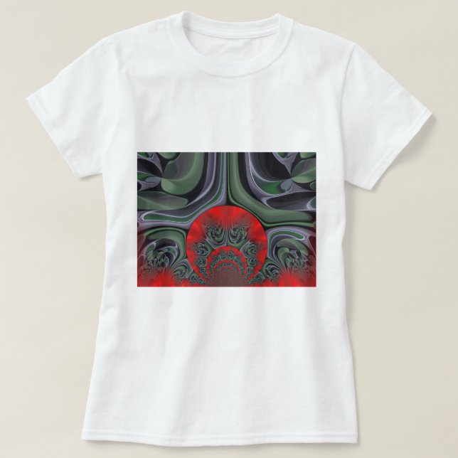Lovely Red Aurora Art Print T-Shirt (Design Front)