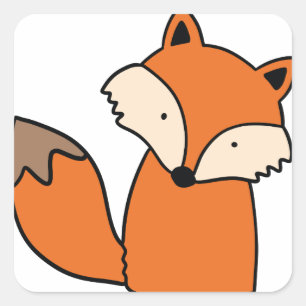 Lovely red fox square sticker