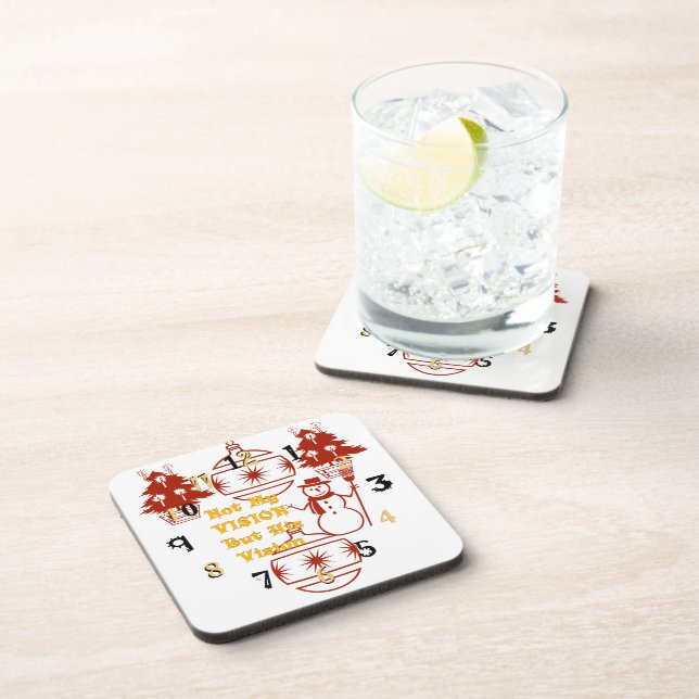 Lovely red Home for Christmas Vision Coaster (Right Side)