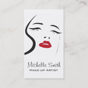 Lovely red lips make up artist business card