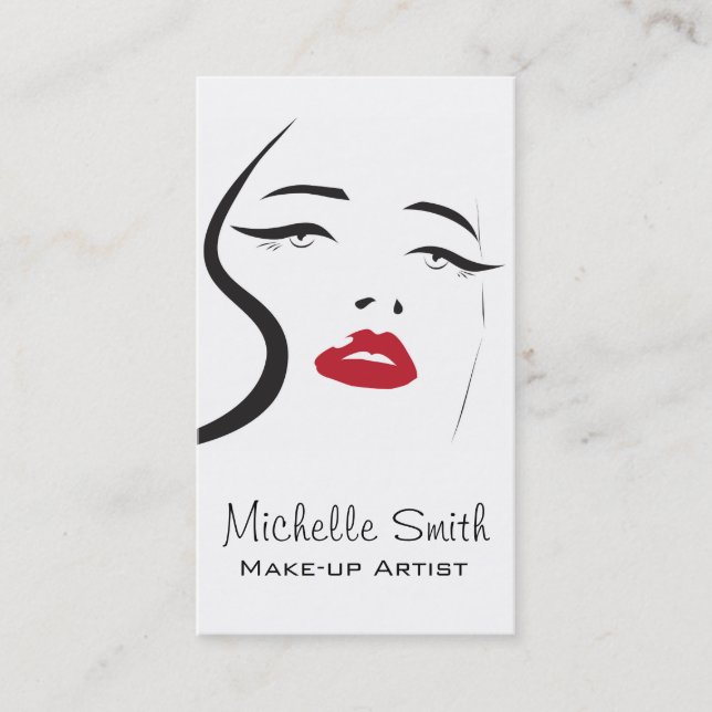 Lovely red lips make up artist business card (Front)