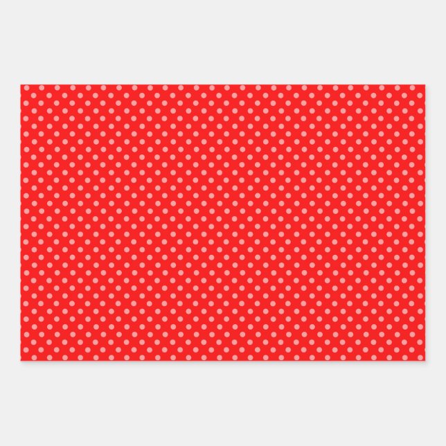 Lovely Red Polka Dot Wrapping Paper Sheet (Front)