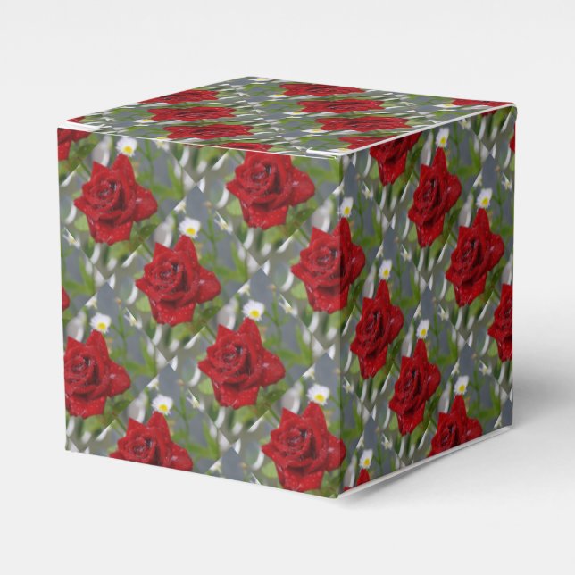 Lovely Red Rose Favour Box (Front Side)