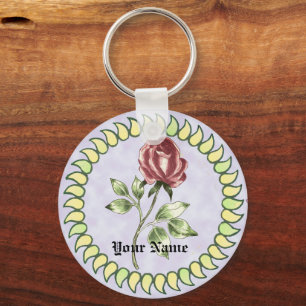 Lovely Red Rose  Key Ring