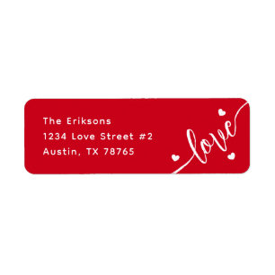 Lovely Red Valentine Return Address