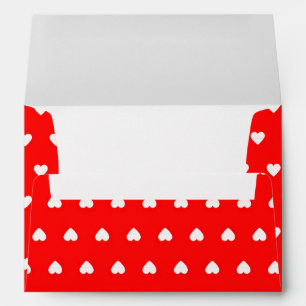 Lovely Red White Hearts Cute Valentines Day Love Envelope