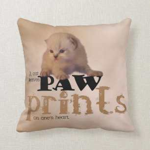 Lovely Red/White Kitten Pillow