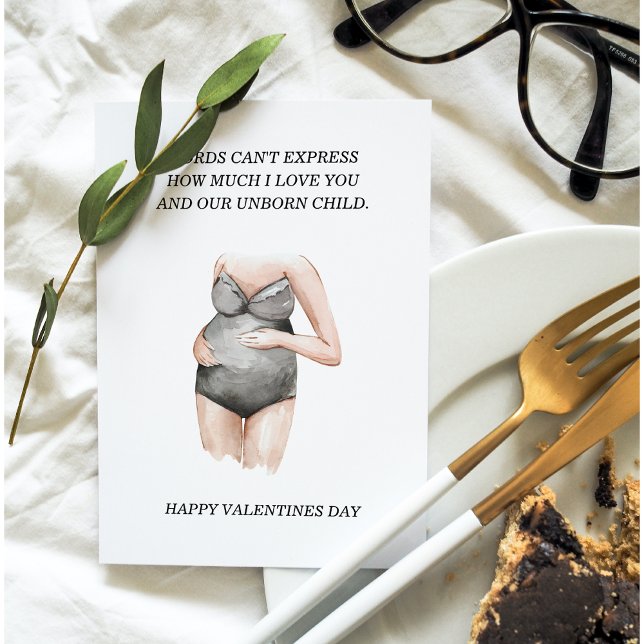 Lovely Romantic Happy Pregnant Valentines Day Gift Holiday Card (Creator Uploaded)