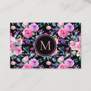 Lovely Romantic Pink Floral Water Colour Business Card