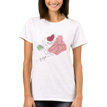 Lovely Rose Minimalist Line Art T-Shirt