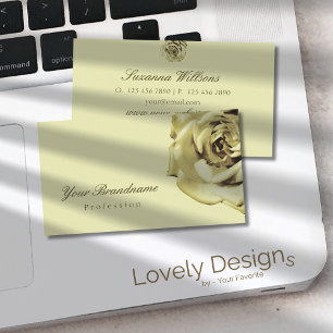 Lovely Rose Plain Pastel Beige Simple Business Card