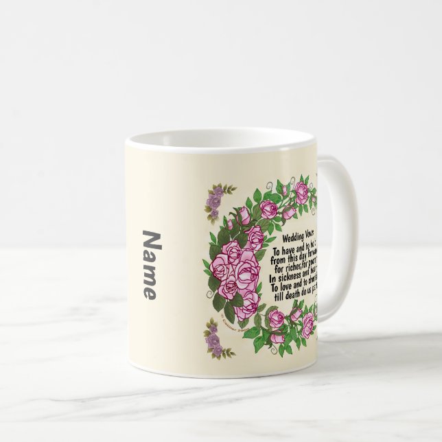 Lovely Roses Wedding Vows mugs (Front Right)