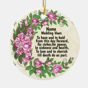 Lovely Roses Wedding Vows ornament