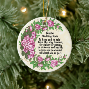 Lovely Roses Wedding Vows ornament