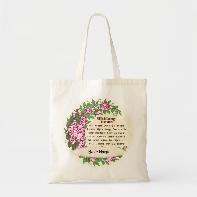 Lovely Roses Wedding Vows tote bags (Front)