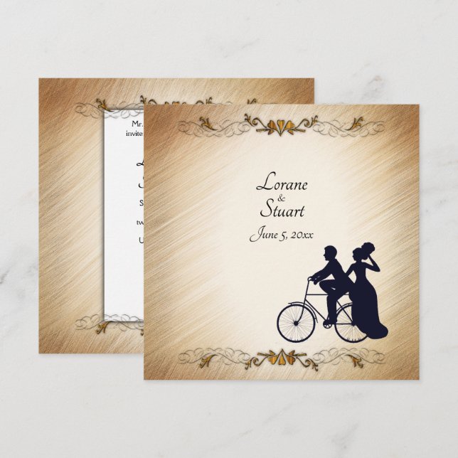 Lovely Rustic Bicycle Wedding Theme  Invitation (Front/Back)
