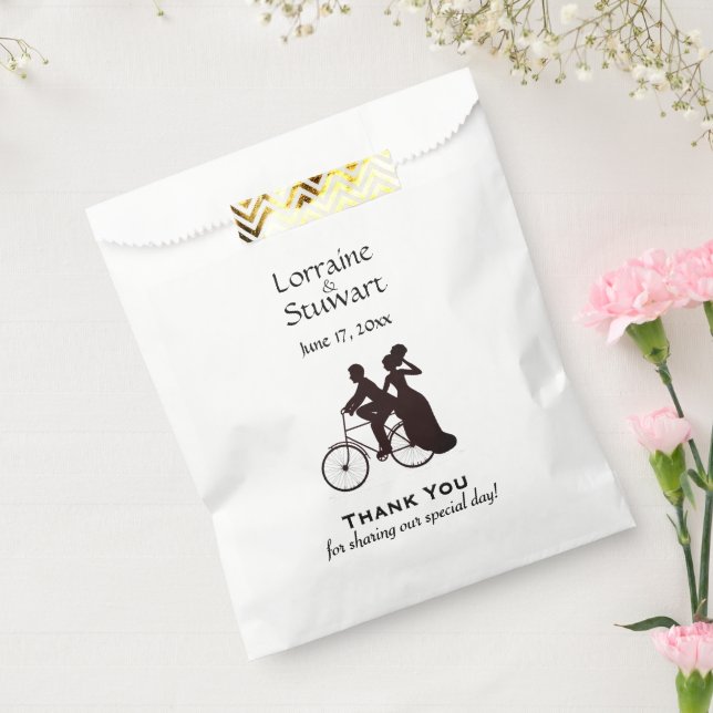 Lovely Rustic Bicycle Wedding Theme Thank You Favour Bags (Sealed)