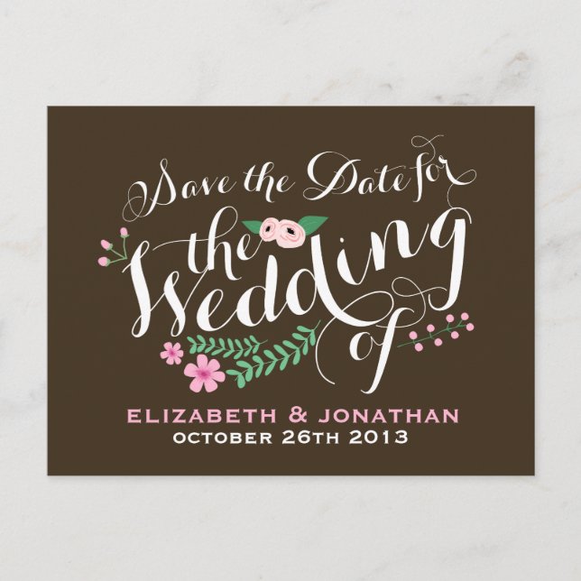 Lovely Rustic Garden Save the Date Postcard (Front)