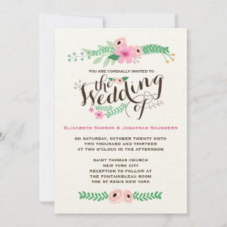Lovely Rustic Garden Wedding Invitation