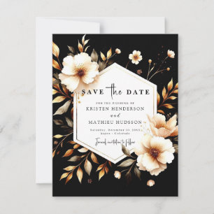 Lovely Rustic Gold and Black Wedding Save The Date
