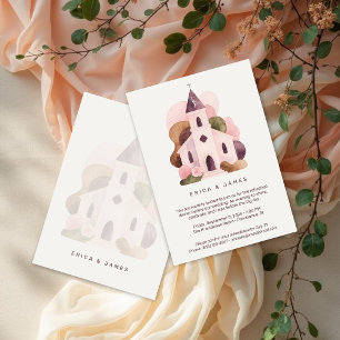 Lovely Rustic Pink Church Wedding Rehearsal Dinner Invitation