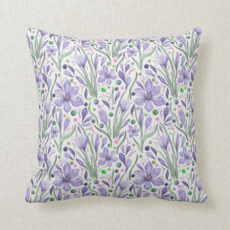 Lovely Saffron - Lavender Velvet, Green Metallics Cushion