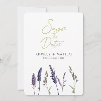 Lovely Sage Green Cards, Lavender, Save The Date