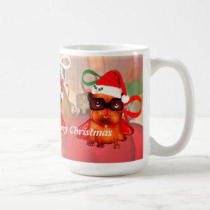 Lovely santa bulldog with santa hat coffee mug