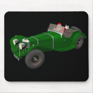 Lovely Santa Claus Jaguar SS 90 Driver Mouse Mat