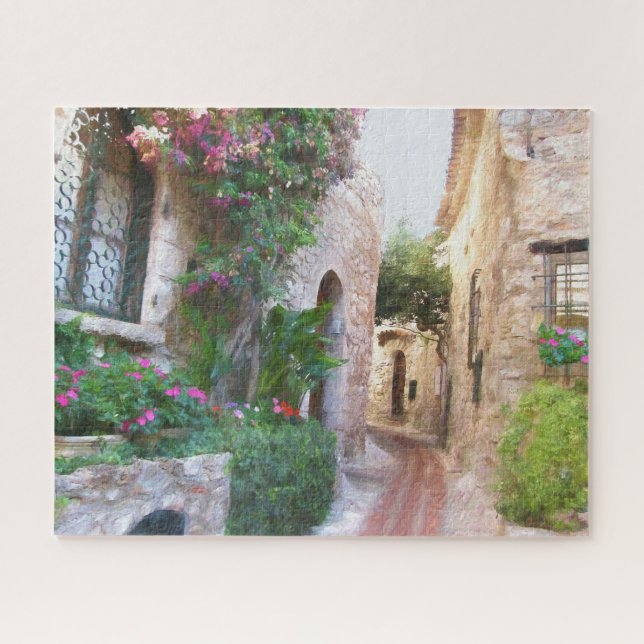 Lovely Scenic Street in Provence France Jigsaw Puzzle (Horizontal)
