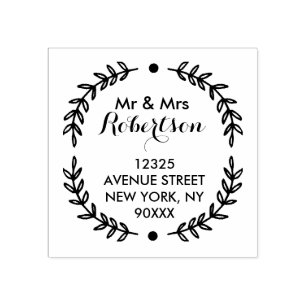 lovely script address rubber stamp
