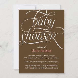 Lovely Script Baby Shower Invitation (Pink)