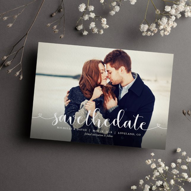 Lovely Script Photo Wedding Save the Date (Creator Uploaded)