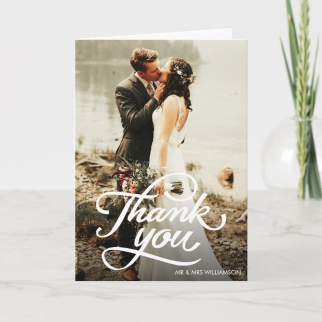 lovely script | Thank you wedding Card (Front)