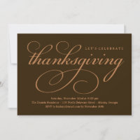 Lovely Script Thanksgiving Dinner Invitation