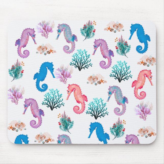 Lovely Seahorses Mouse Mat (Front)