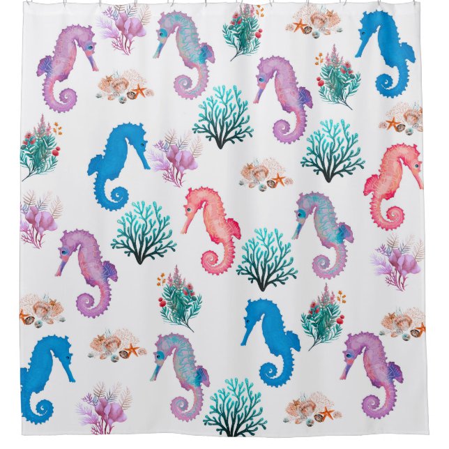 Lovely Seahorses Shower Curtain (Front)