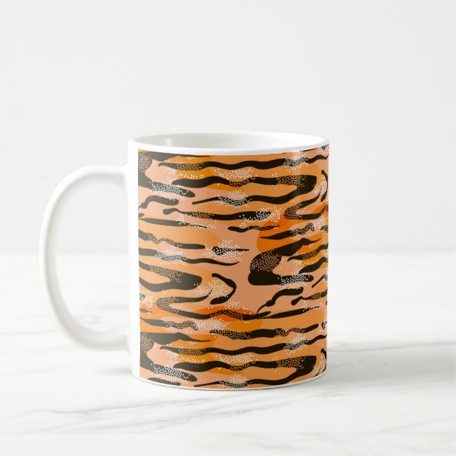Lovely seamless tiger pattern,peach colour coffee mug (Left)