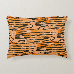 Lovely seamless tiger pattern, peach colour decorative cushion