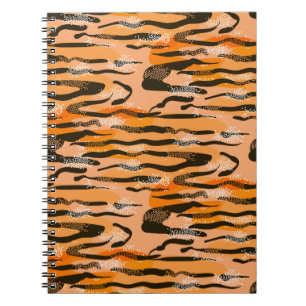 Lovely seamless tiger pattern, peach colour notebook