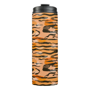 Lovely seamless tiger pattern, peach colour thermal tumbler