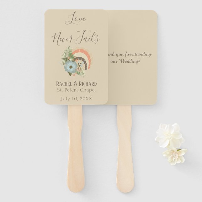 Lovely Seashell Beach Theme Hand Fan (Front and Back)