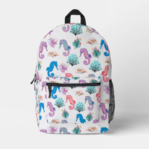 Lovely Seashorses Printed Backpack