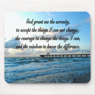 LOVELY SERENITY PRAYER OCEAN AND WAVES PHOTO MOUSE MAT