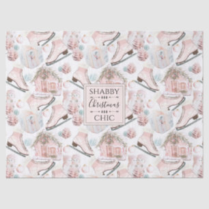 Lovely Shabby Chic Pink Christmas Pattern Tissue Paper