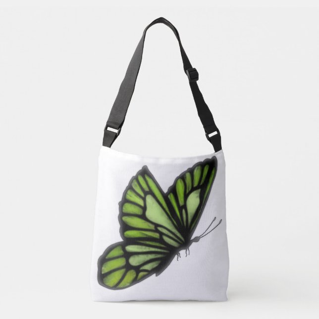Lovely Shamrock Butterfly Cross Body Tote Bag (Front)