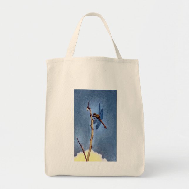 Lovely shopping bag with dragonfly print (Front)