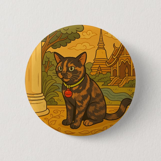 Lovely Siam Cat Round Button (Front)