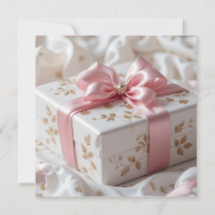 lovely silk pink gift box invitation