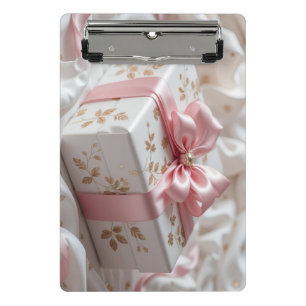 lovely silk pink gift box mini clipboard